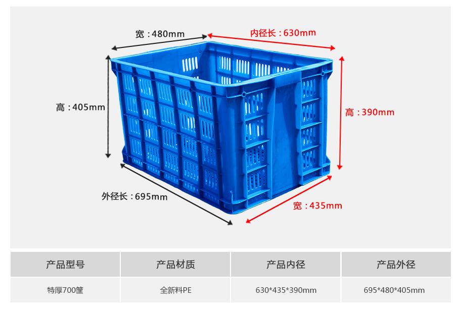 軒盛塑業(yè)700塑料周轉筐厚筐